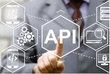 Illustratie API architectuur met vinger op de P