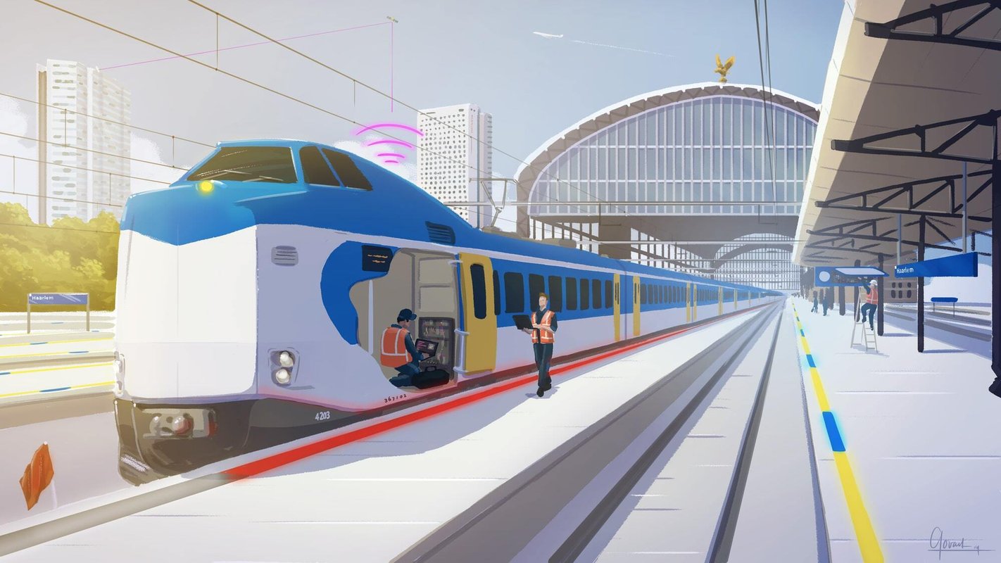 Illustratie van een treinstation