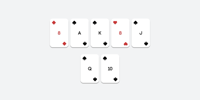 aantal kaarten uit poker kaartspel