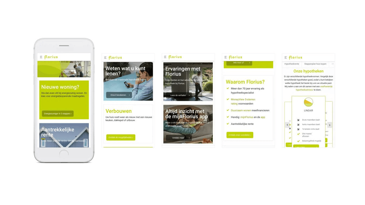 screenshots florius website