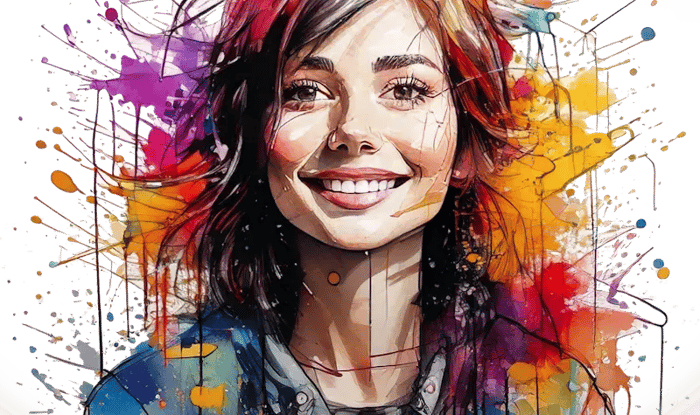 Verfschildering van een vrouw