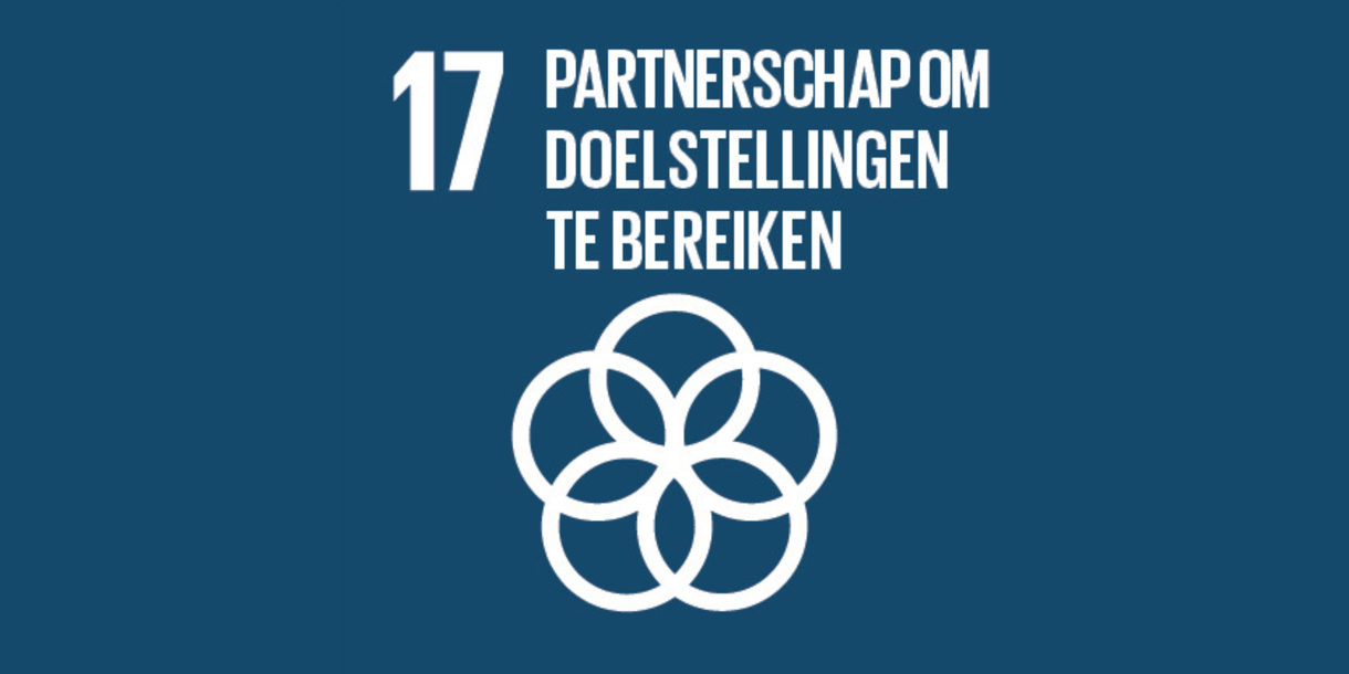 Alt-tekst: pictogram van SDG 17 met de tekst partnerschap om doelstellingen te bereiken