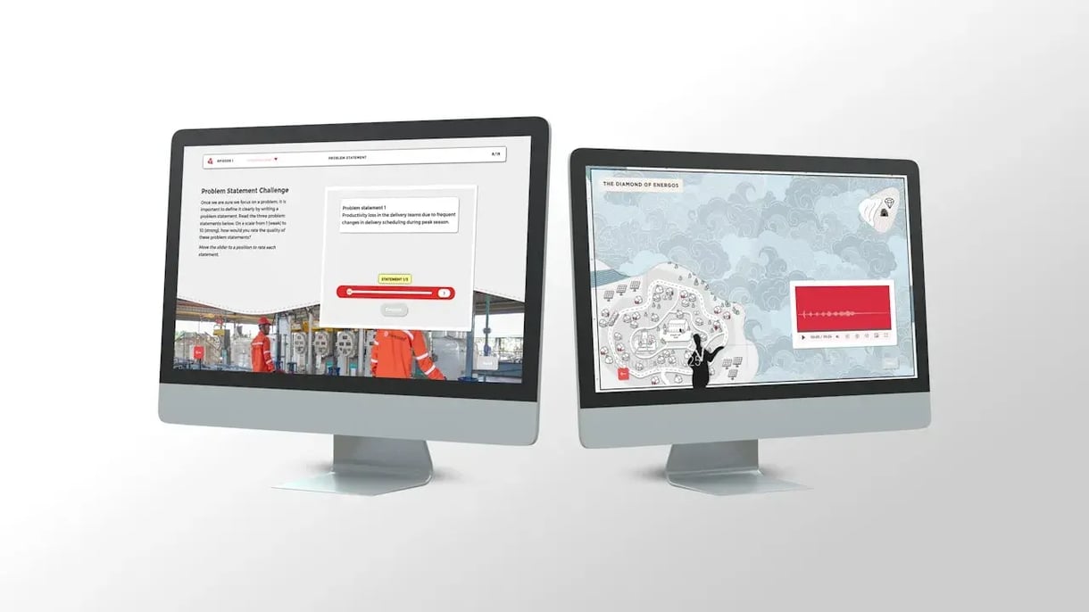 Twee computer schermen laten wat zien