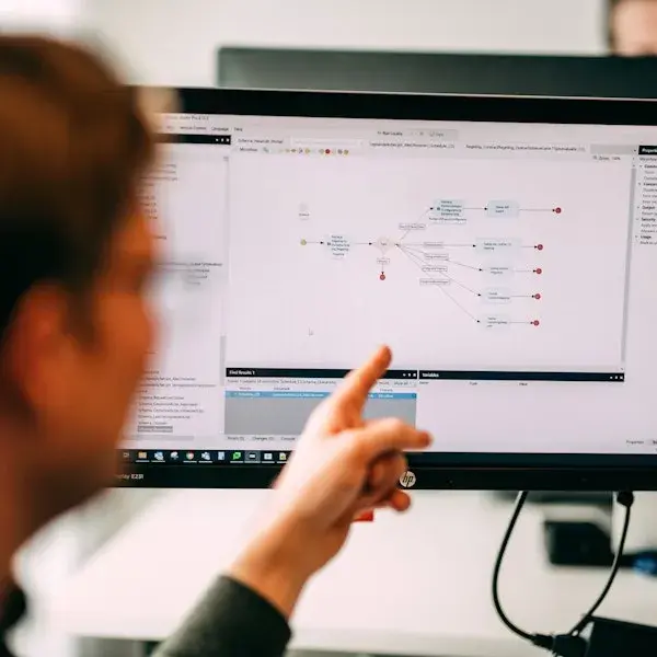 schematische weergave op een scherm