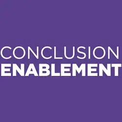 Bedrijfslogo Conclusion Enablement in paars