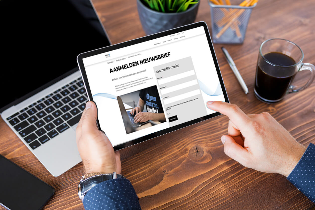 Nieuwsbrief op tablet