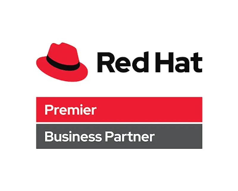 Red Hat logo.