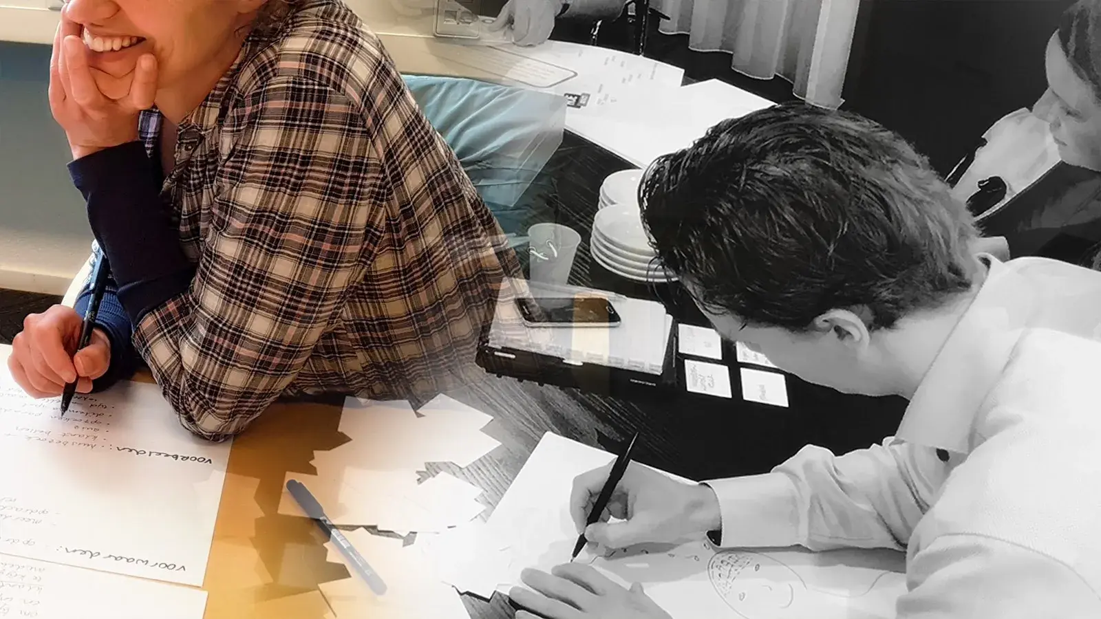 Foto van collegas aan het werk